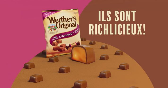 Découvrez les caramels enrobés de chocolat au lait Werther’s Original.